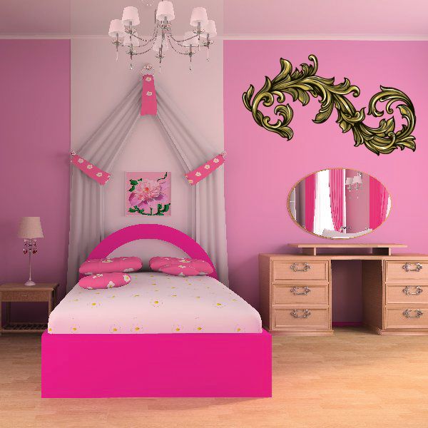 Image of Floral Corner Wall Decal - Vinyl Car Sticker - Uscolor006