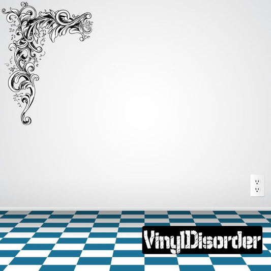 Image of Floral Frame Wall Decal - Vinyl Car Sticker - Uscolor001