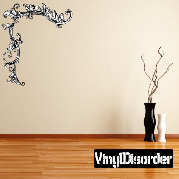 Image of Floral Frame Wall Decal - Vinyl Car Sticker - Uscolor003