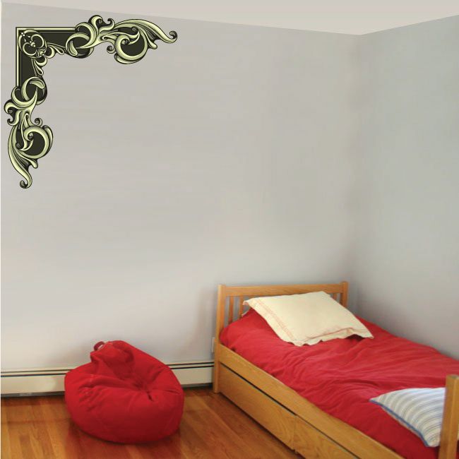 Image of Floral Frame Wall Decal - Vinyl Car Sticker - Uscolor029