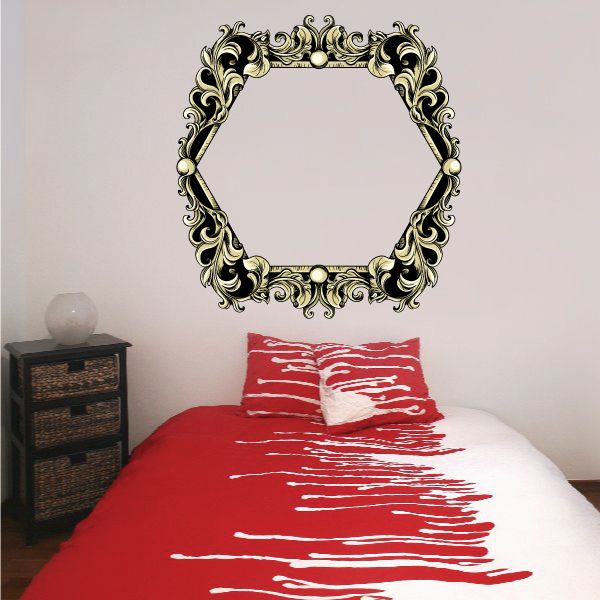 Image of Floral Frame Wall Decal - Vinyl Car Sticker - Uscolor046