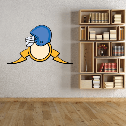 Image of Football Crest Shield Wall Decal - Vinyl Sticker - Car Sticker - Die Cut Sticker - CDSCOLOR065