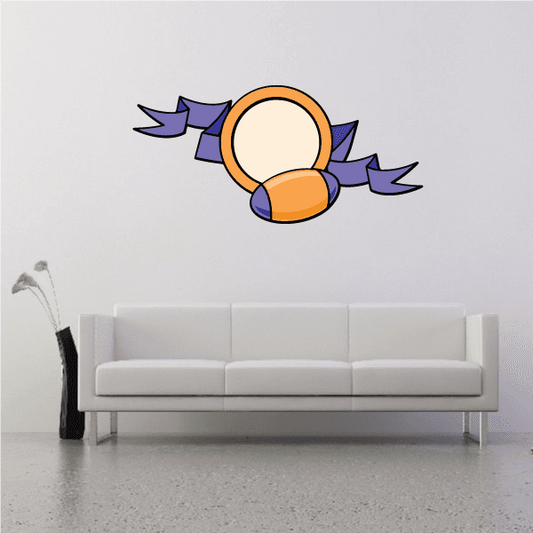 Image of Football Crest Shield Wall Decal - Vinyl Sticker - Car Sticker - Die Cut Sticker - CDSCOLOR068
