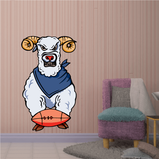 Image of Football Mascot Wall Decal - Vinyl Sticker - Car Sticker - Die Cut Sticker - CDSCOLOR008
