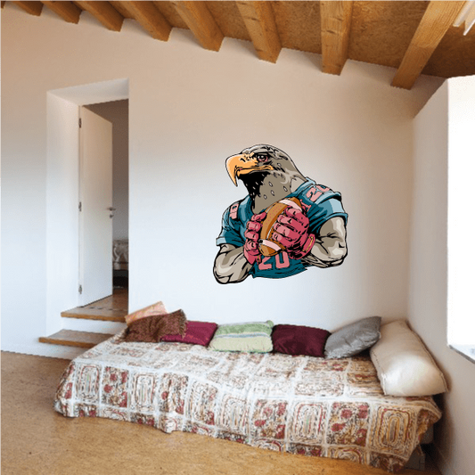 Image of Football Mascot Wall Decal - Vinyl Sticker - Car Sticker - Die Cut Sticker - CDSCOLOR013
