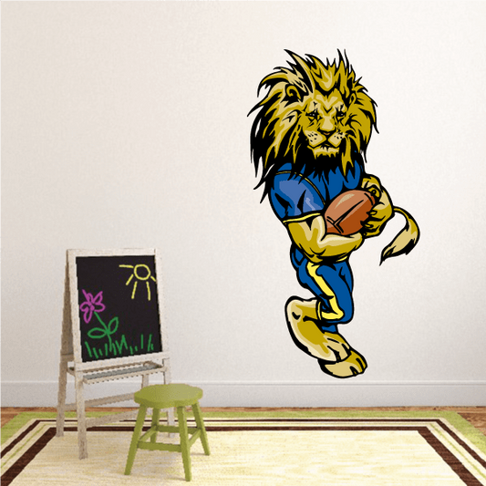 Image of Football Mascot Wall Decal - Vinyl Sticker - Car Sticker - Die Cut Sticker - CDSCOLOR014