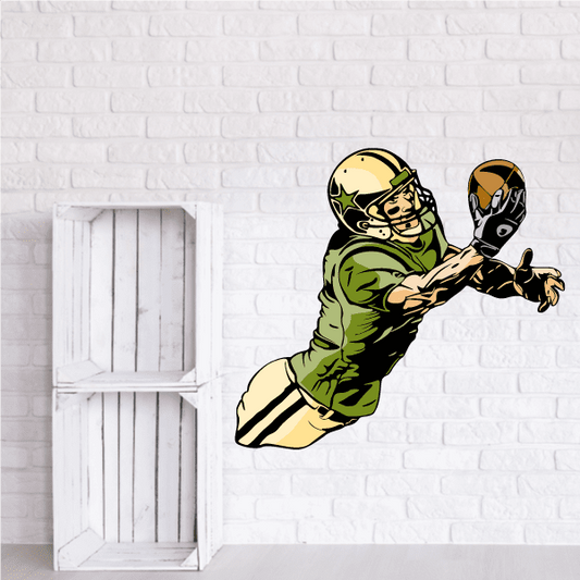 Image of Football Player Wall Decal - Vinyl Sticker - Car Sticker - Die Cut Sticker - CDSCOLOR005
