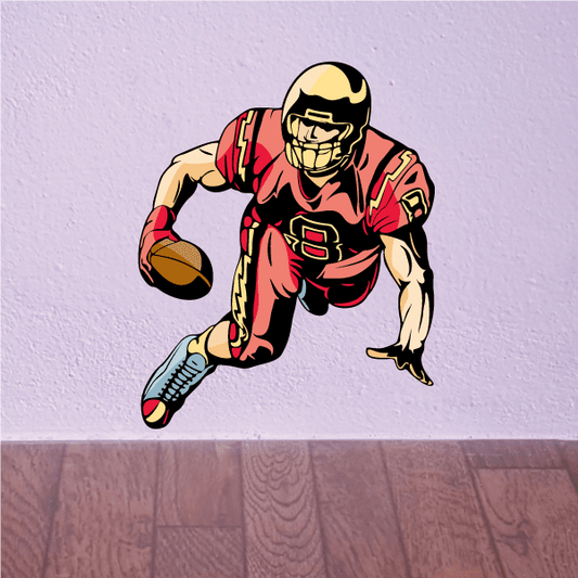 Image of Football Player Wall Decal - Vinyl Sticker - Car Sticker - Die Cut Sticker - CDSCOLOR006