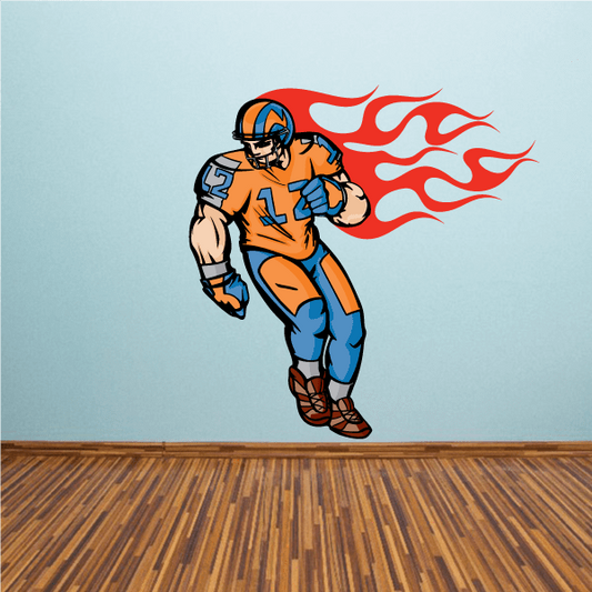 Image of Football Player Wall Decal - Vinyl Sticker - Car Sticker - Die Cut Sticker - CDSCOLOR024