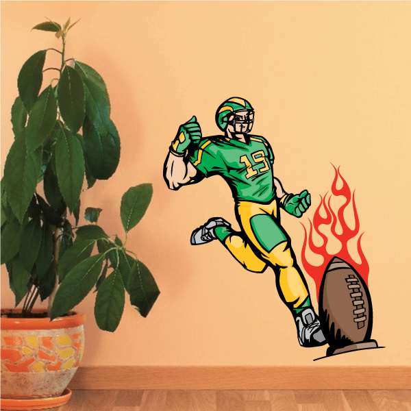 Image of Football Player Wall Decal - Vinyl Sticker - Car Sticker - Die Cut Sticker - CDSCOLOR027