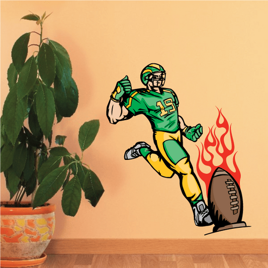 Image of Football Player Wall Decal - Vinyl Sticker - Car Sticker - Die Cut Sticker - CDSCOLOR027