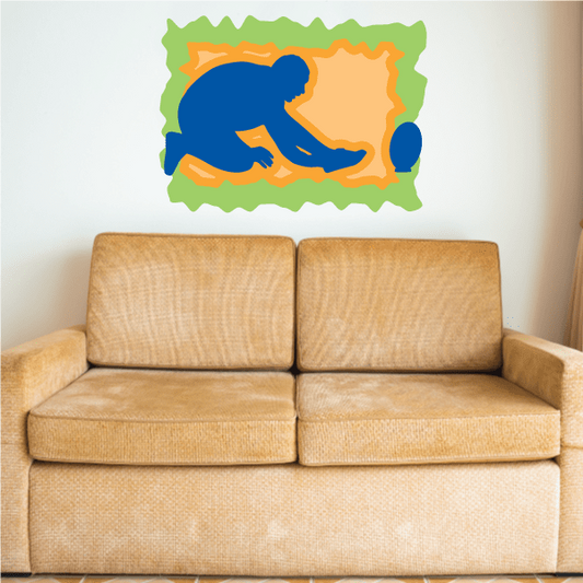 Image of Football Player Wall Decal - Vinyl Sticker - Car Sticker - Die Cut Sticker - CDSCOLOR040