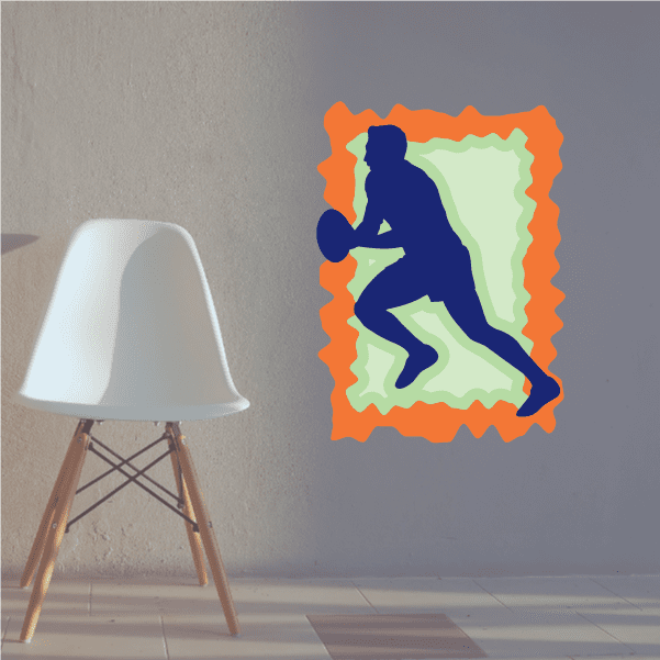 Image of Football Player Wall Decal - Vinyl Sticker - Car Sticker - Die Cut Sticker - CDSCOLOR041