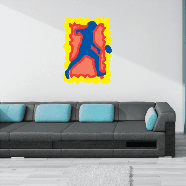 Image of Football Player Wall Decal - Vinyl Sticker - Car Sticker - Die Cut Sticker - CDSCOLOR049