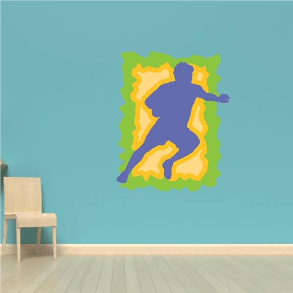 Image of Football Player Wall Decal - Vinyl Sticker - Car Sticker - Die Cut Sticker - CDSCOLOR050