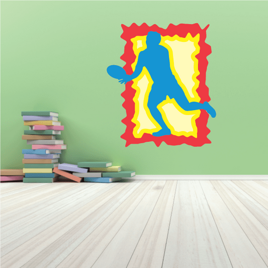 Image of Football Player Wall Decal - Vinyl Sticker - Car Sticker - Die Cut Sticker - CDSCOLOR054