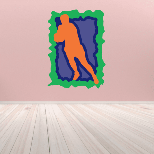 Image of Football Player Wall Decal - Vinyl Sticker - Car Sticker - Die Cut Sticker - CDSCOLOR056