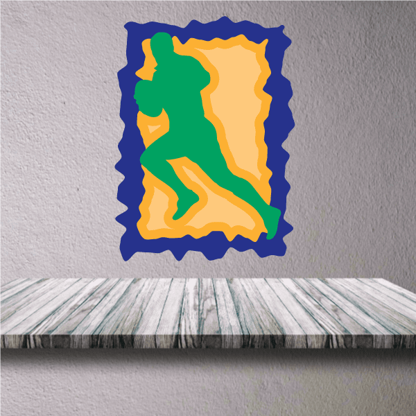 Image of Football Player Wall Decal - Vinyl Sticker - Car Sticker - Die Cut Sticker - CDSCOLOR061