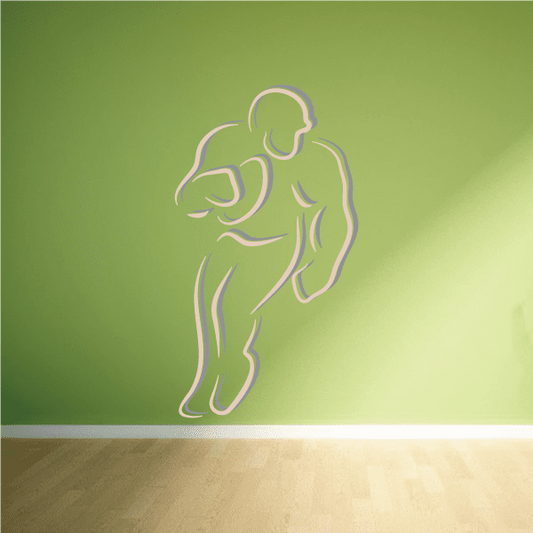 Image of Football Player Wall Decal - Vinyl Sticker - Car Sticker - Die Cut Sticker - CDSCOLOR087