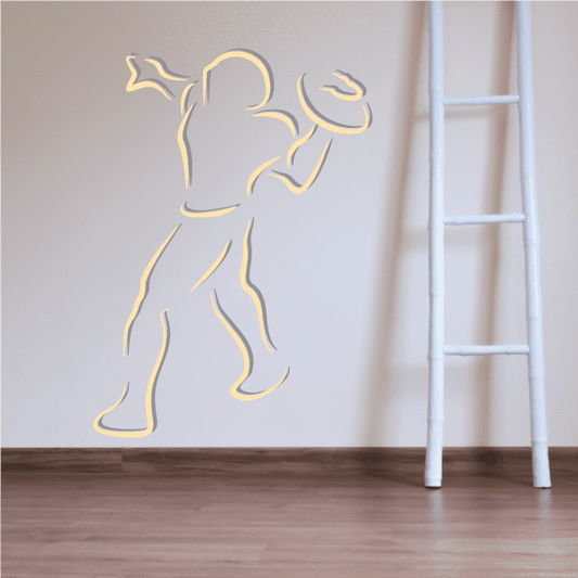 Image of Football Player Wall Decal - Vinyl Sticker - Car Sticker - Die Cut Sticker - CDSCOLOR088