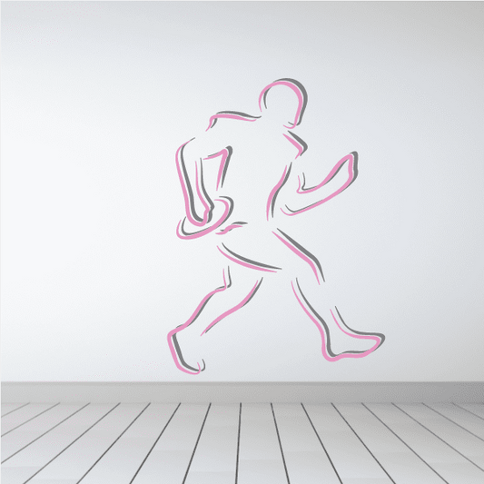 Image of Football Player Wall Decal - Vinyl Sticker - Car Sticker - Die Cut Sticker - CDSCOLOR099