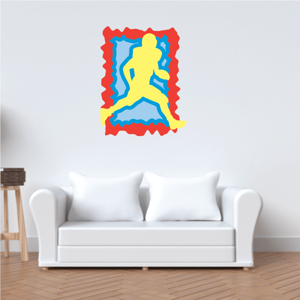 Image of Football Player Wall Decal - Vinyl Sticker - Car Sticker - Die Cut Sticker - CDSCOLOR117