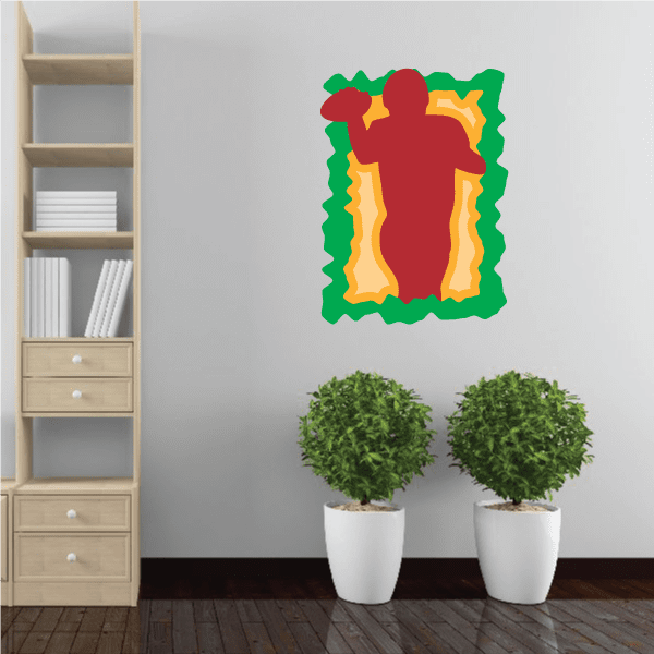 Image of Football Player Wall Decal - Vinyl Sticker - Car Sticker - Die Cut Sticker - CDSCOLOR119
