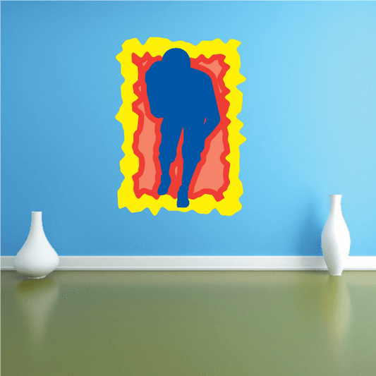 Image of Football Player Wall Decal - Vinyl Sticker - Car Sticker - Die Cut Sticker - CDSCOLOR137
