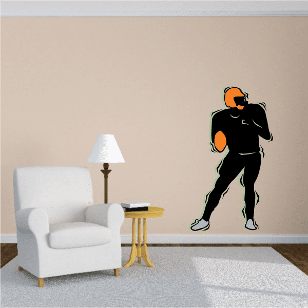 Image of Football Player Wall Decal - Vinyl Sticker - Car Sticker - Die Cut Sticker - CDSCOLOR152