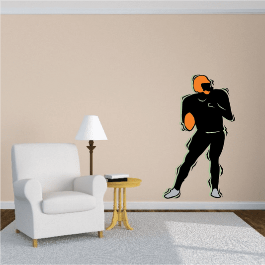 Image of Football Player Wall Decal - Vinyl Sticker - Car Sticker - Die Cut Sticker - CDSCOLOR152