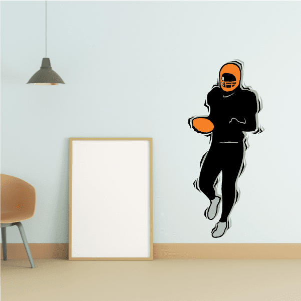 Image of Football Player Wall Decal - Vinyl Sticker - Car Sticker - Die Cut Sticker - CDSCOLOR160