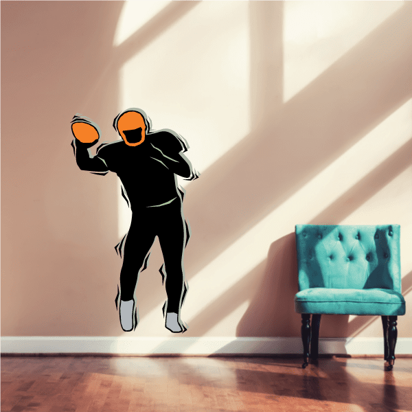 Image of Football Player Wall Decal - Vinyl Sticker - Car Sticker - Die Cut Sticker - CDSCOLOR161