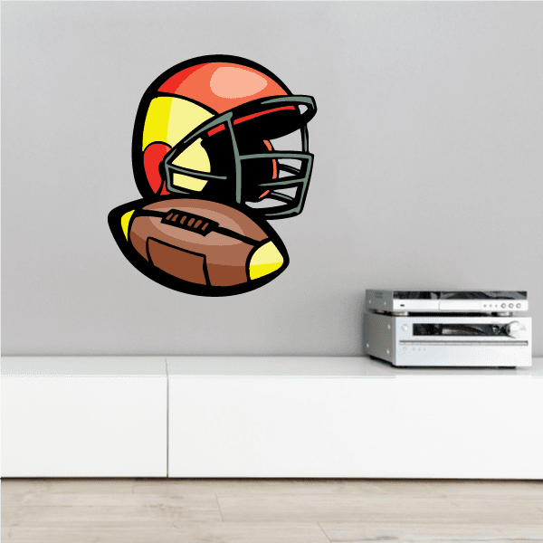 Image of Football Player Wall Decal - Vinyl Sticker - Car Sticker - Die Cut Sticker - CDSCOLOR174