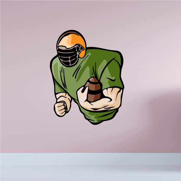 Image of Football Player Wall Decal - Vinyl Sticker - Car Sticker - Die Cut Sticker - CDSCOLOR202