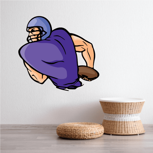 Image of Football Player Wall Decal - Vinyl Sticker - Car Sticker - Die Cut Sticker - CDSCOLOR203