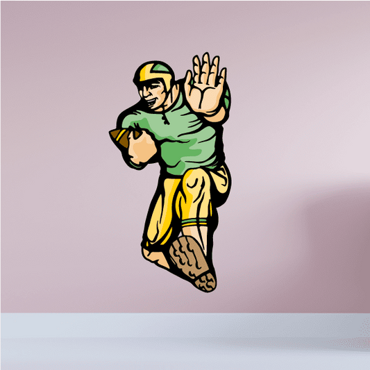 Image of Football Player Wall Decal - Vinyl Sticker - Car Sticker - Die Cut Sticker - CDSCOLOR210