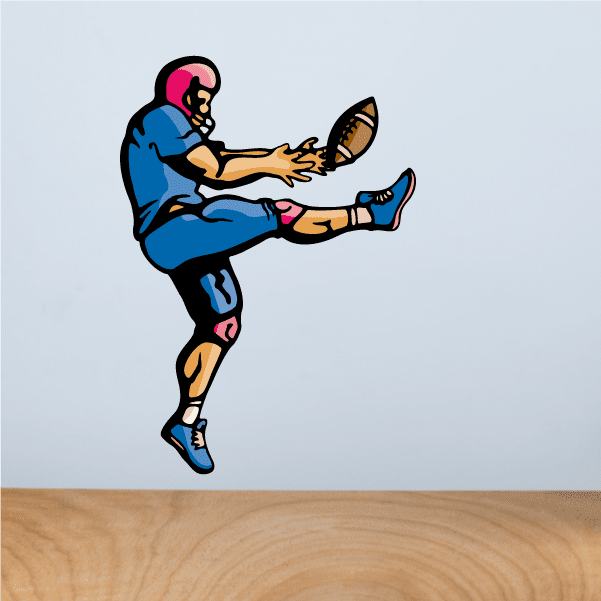 Image of Football Player Wall Decal - Vinyl Sticker - Car Sticker - Die Cut Sticker - CDSCOLOR212