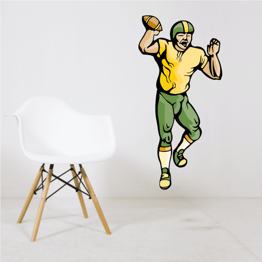 Image of Football Player Wall Decal - Vinyl Sticker - Car Sticker - Die Cut Sticker - CDSCOLOR215