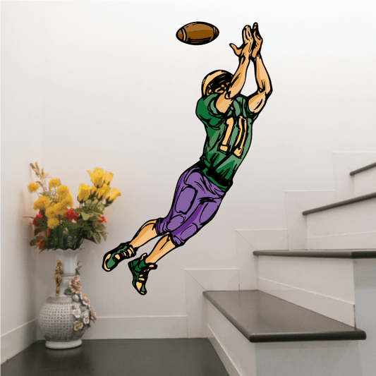 Image of Football Player Wall Decal - Vinyl Sticker - Car Sticker - Die Cut Sticker - CDSCOLOR221
