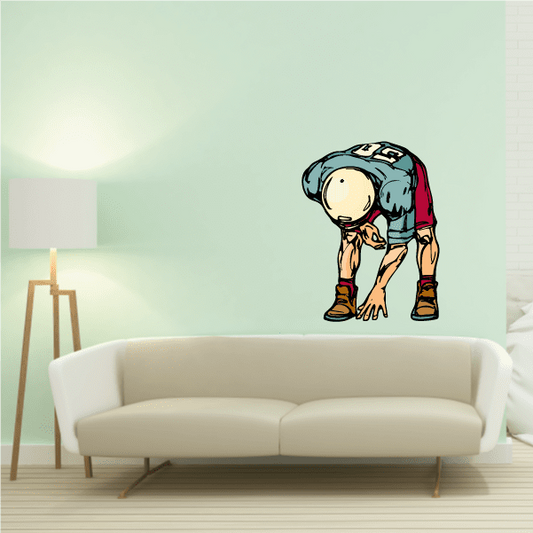 Image of Football Player Wall Decal - Vinyl Sticker - Car Sticker - Die Cut Sticker - CDSCOLOR226