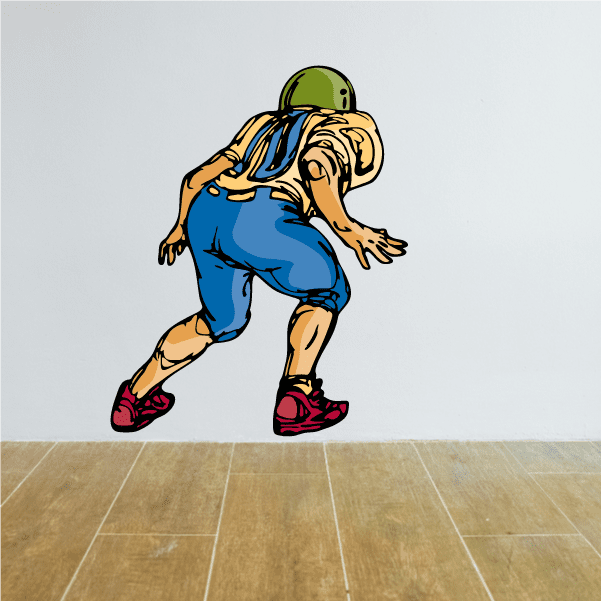 Image of Football Player Wall Decal - Vinyl Sticker - Car Sticker - Die Cut Sticker - CDSCOLOR227