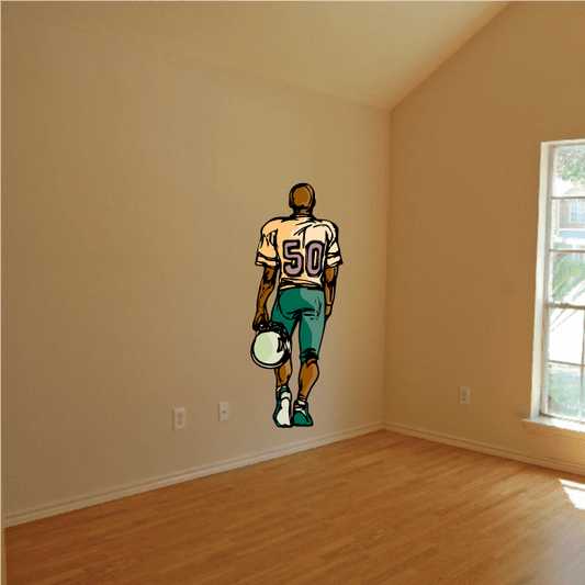 Image of Football Player Wall Decal - Vinyl Sticker - Car Sticker - Die Cut Sticker - CDSCOLOR232