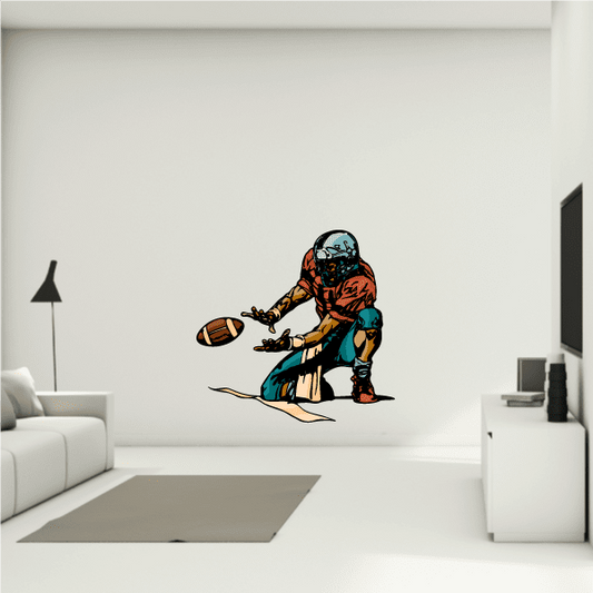 Image of Football Player Wall Decal - Vinyl Sticker - Car Sticker - Die Cut Sticker - CDSCOLOR239