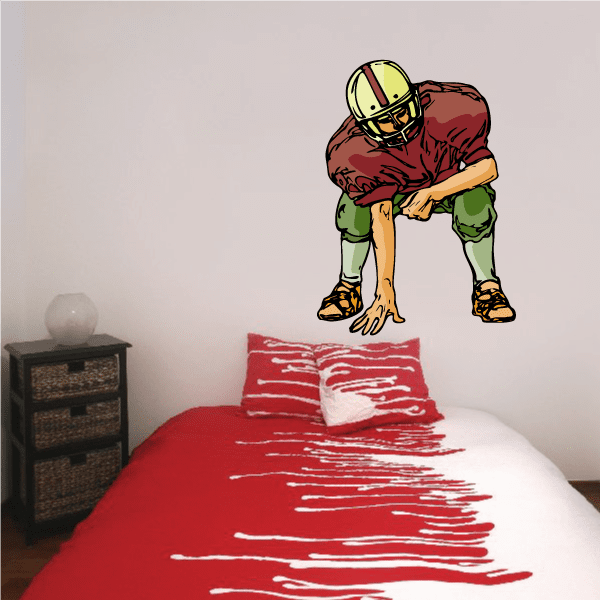 Image of Football Player Wall Decal - Vinyl Sticker - Car Sticker - Die Cut Sticker - CDSCOLOR241