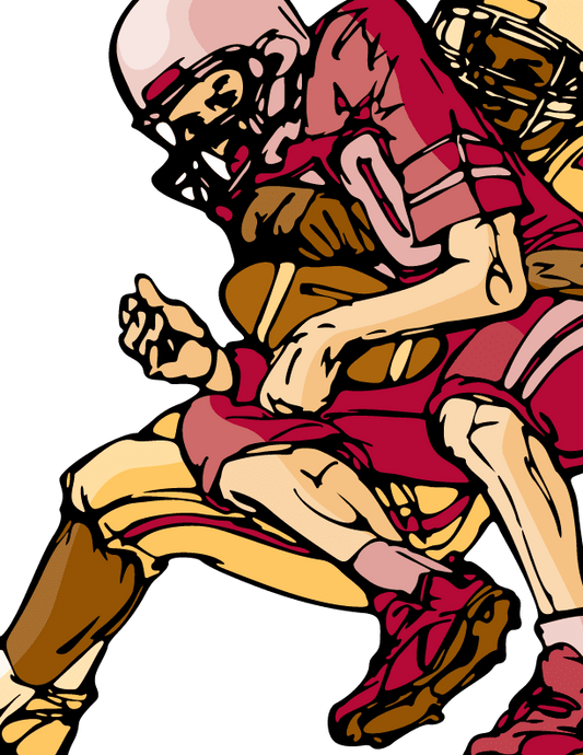 Image of Football Player Wall Decal - Vinyl Sticker - Car Sticker - Die Cut Sticker - CDSCOLOR242