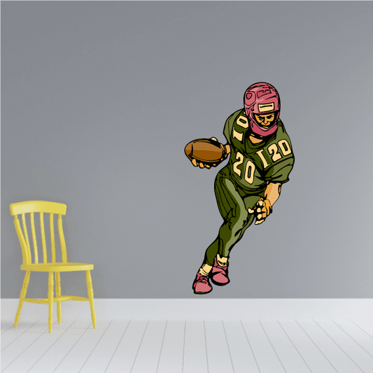 Image of Football Player Wall Decal - Vinyl Sticker - Car Sticker - Die Cut Sticker - CDSCOLOR248