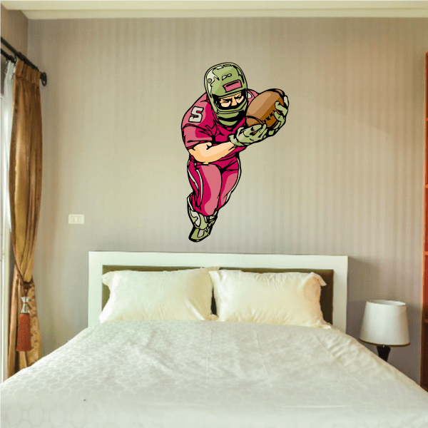 Image of Football Player Wall Decal - Vinyl Sticker - Car Sticker - Die Cut Sticker - CDSCOLOR251