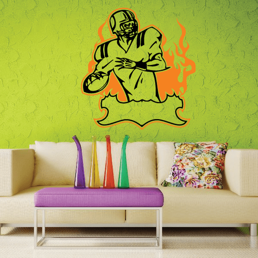 Image of Football Wall Decal - Vinyl Sticker - Car Sticker - Die Cut Sticker - SMcolor001