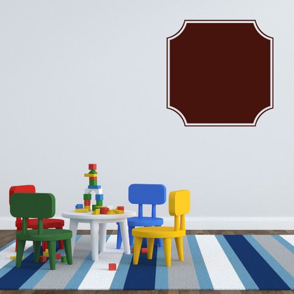 Maroon octagon frame wall decal with white outline border