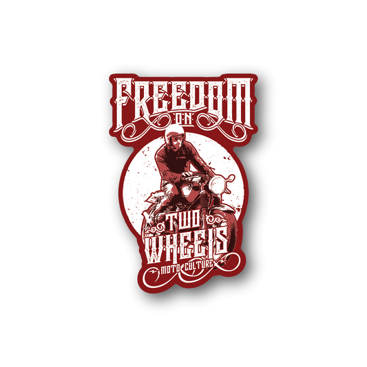 Image of Freedom on Two Wheels Motorcycle Sticker